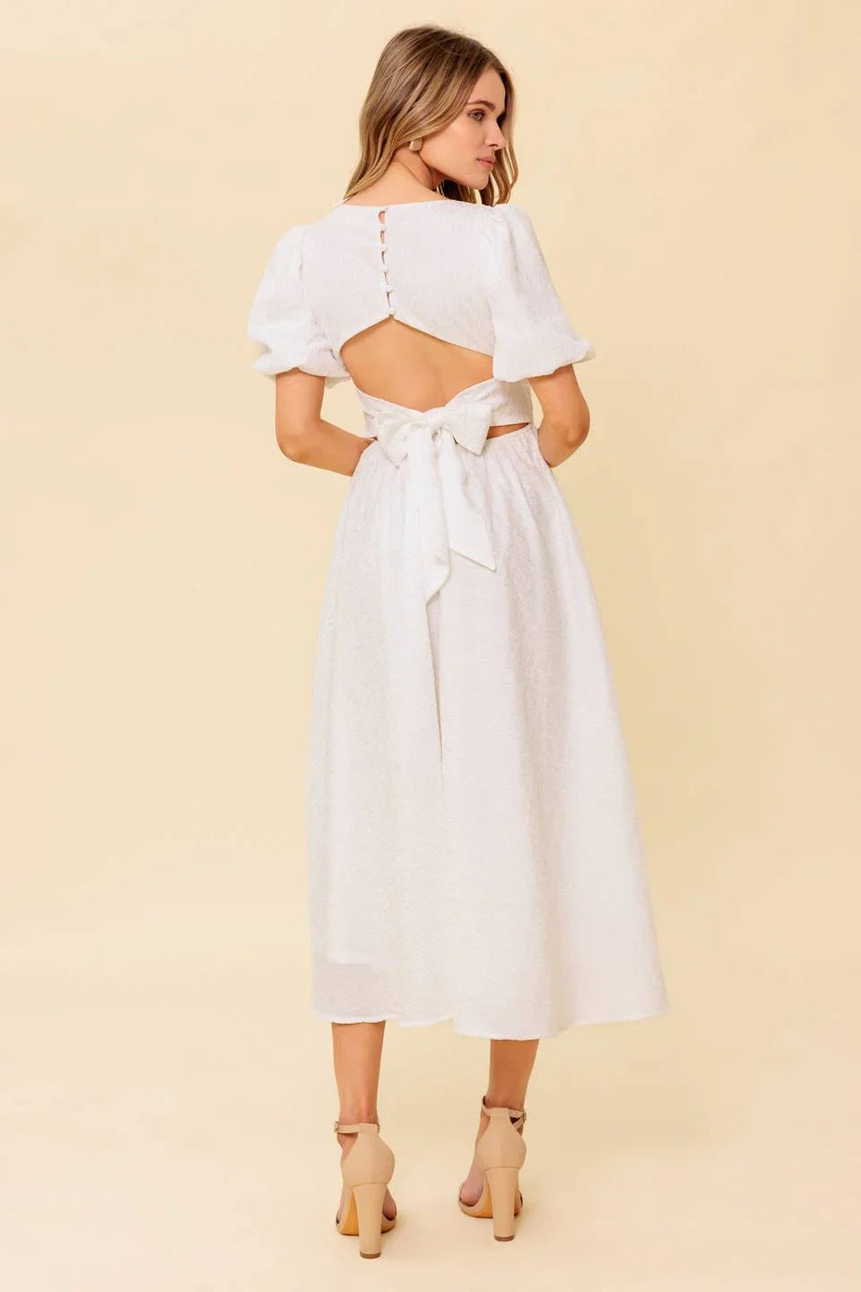 MAURA MIDI DRESS IVORY