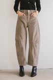 Lisette Barrel Jean in Taupe Corduroy FINAL SALE