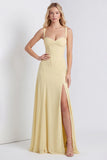 Daffodil Corset A Line Lace up Back Maxi Dress with Slit