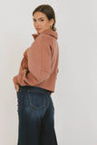 Alyssa Half Zip in Brick FINAL SALE