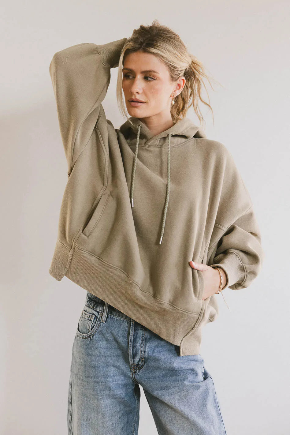 Andie Oversized Hoodie in Sage FINAL SALE