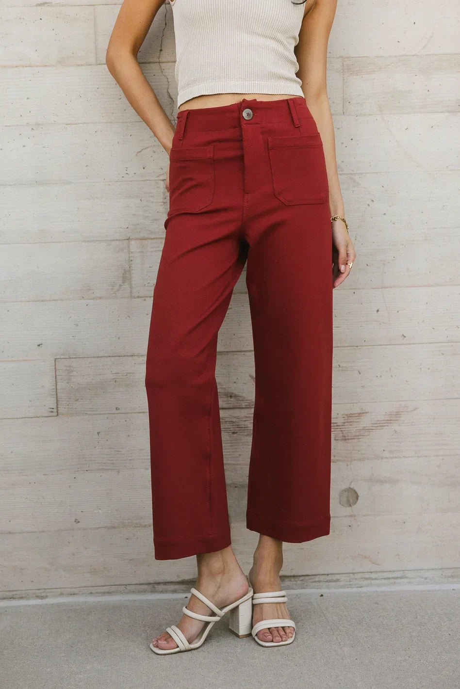 Sadie Wide Leg Pants in Brick FINAL SALE