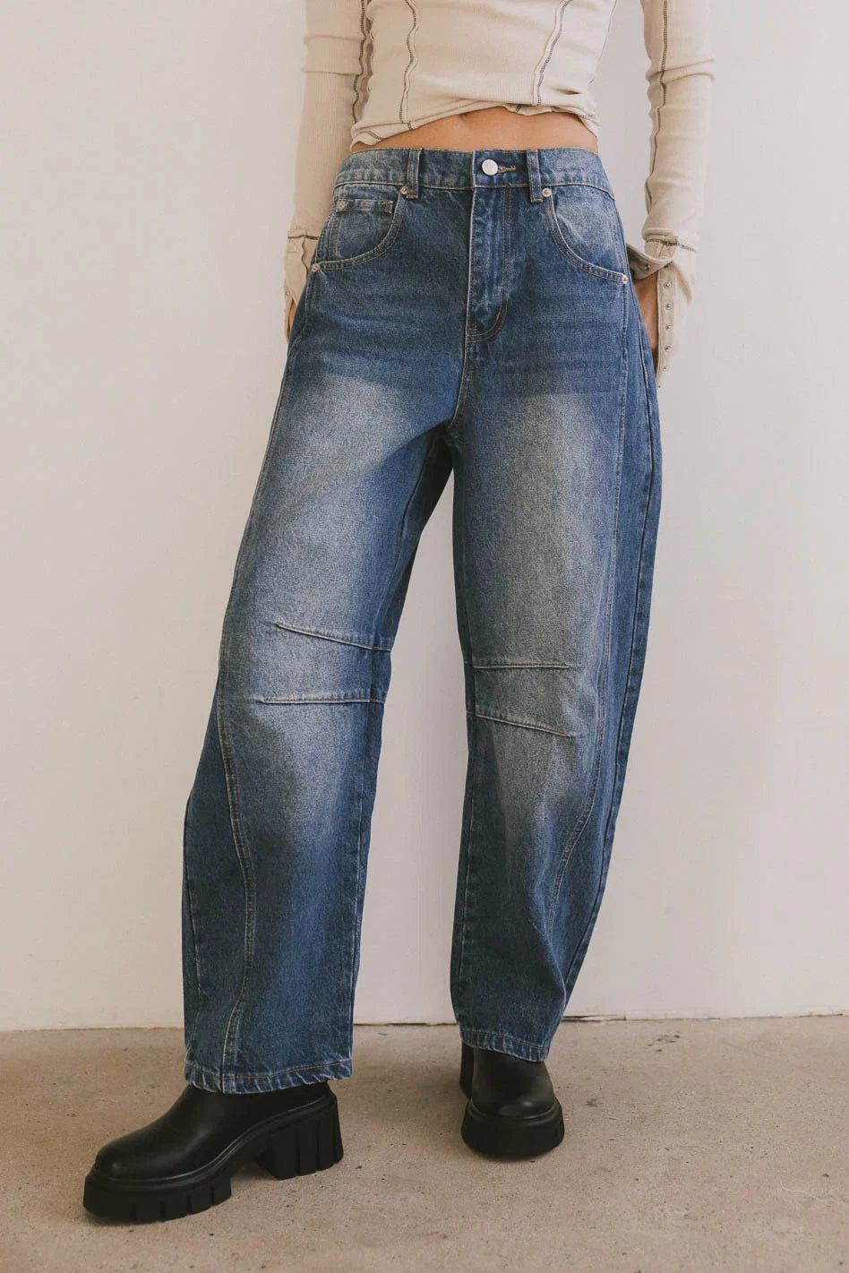 Lisette Barrel Jean in Dark Wash FINAL SALE