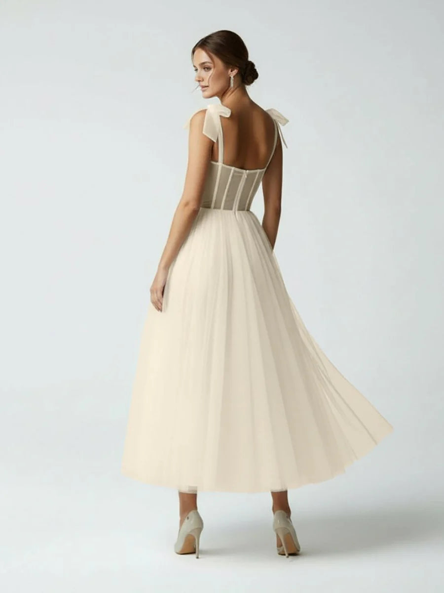 Sex Short White Wedding Dresses With Tulle Tea Length