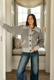 Jonah Collared Cardigan in Grey FINAL SALE