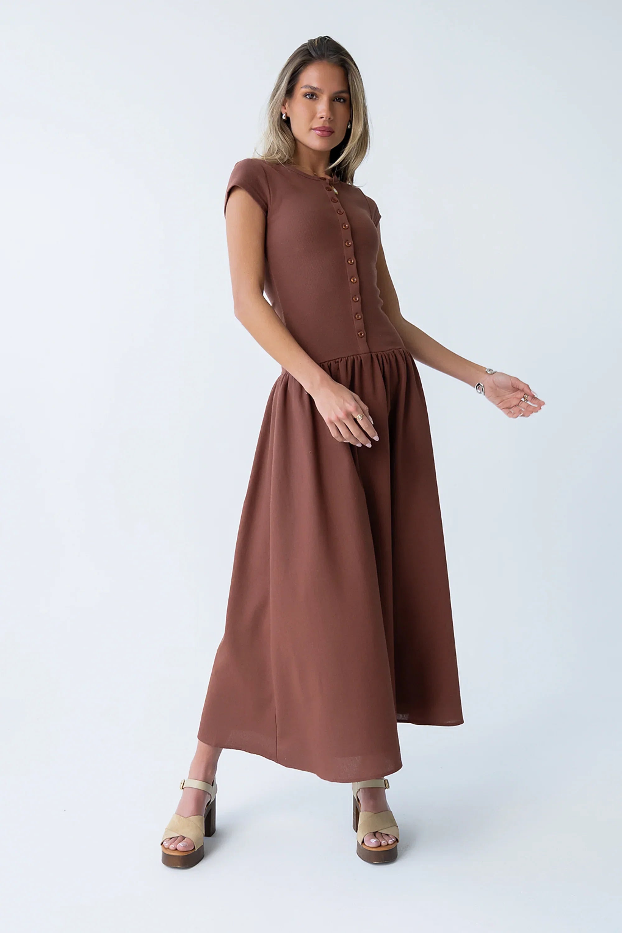 Bailee Maxi Dress in Red Brown