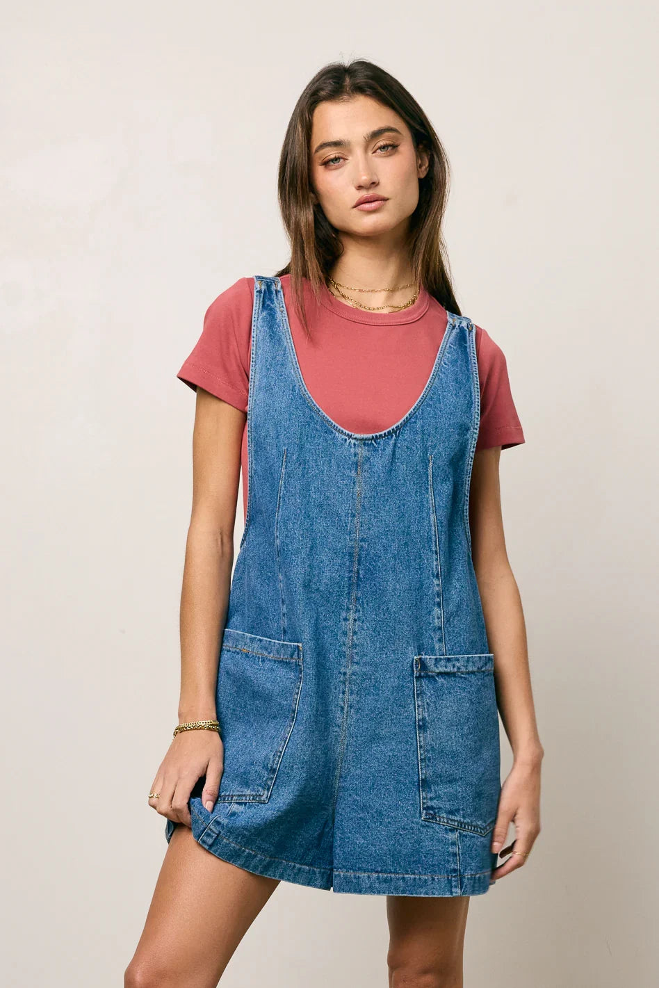 Scottie Denim Overalls in Medium Wash FINAL SALE