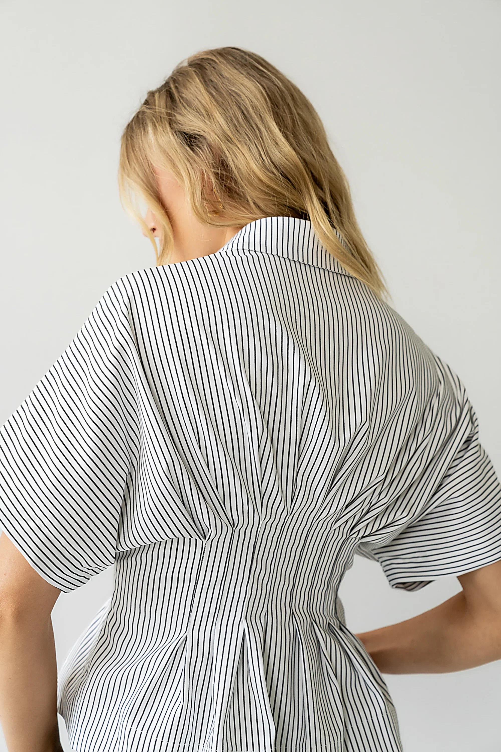 Alec Striped Blouse in White