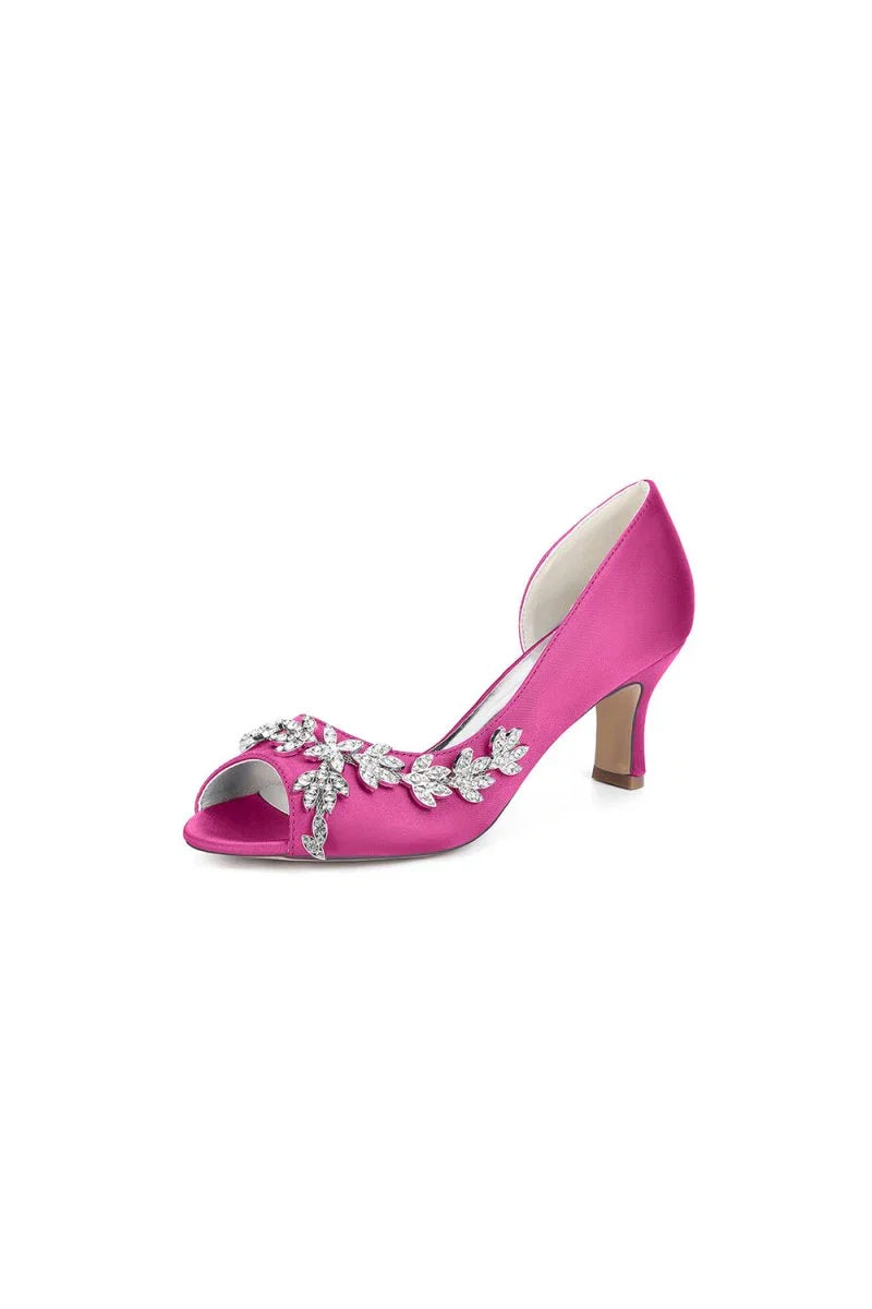 Royal Blue Satin High Heels with Intricate Silver Ornaments 36862 2A
