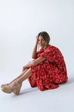 Amy Floral Maxi Dress in Red FINAL SALE