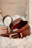 Jaylen Leather Sash Belt in Brown
