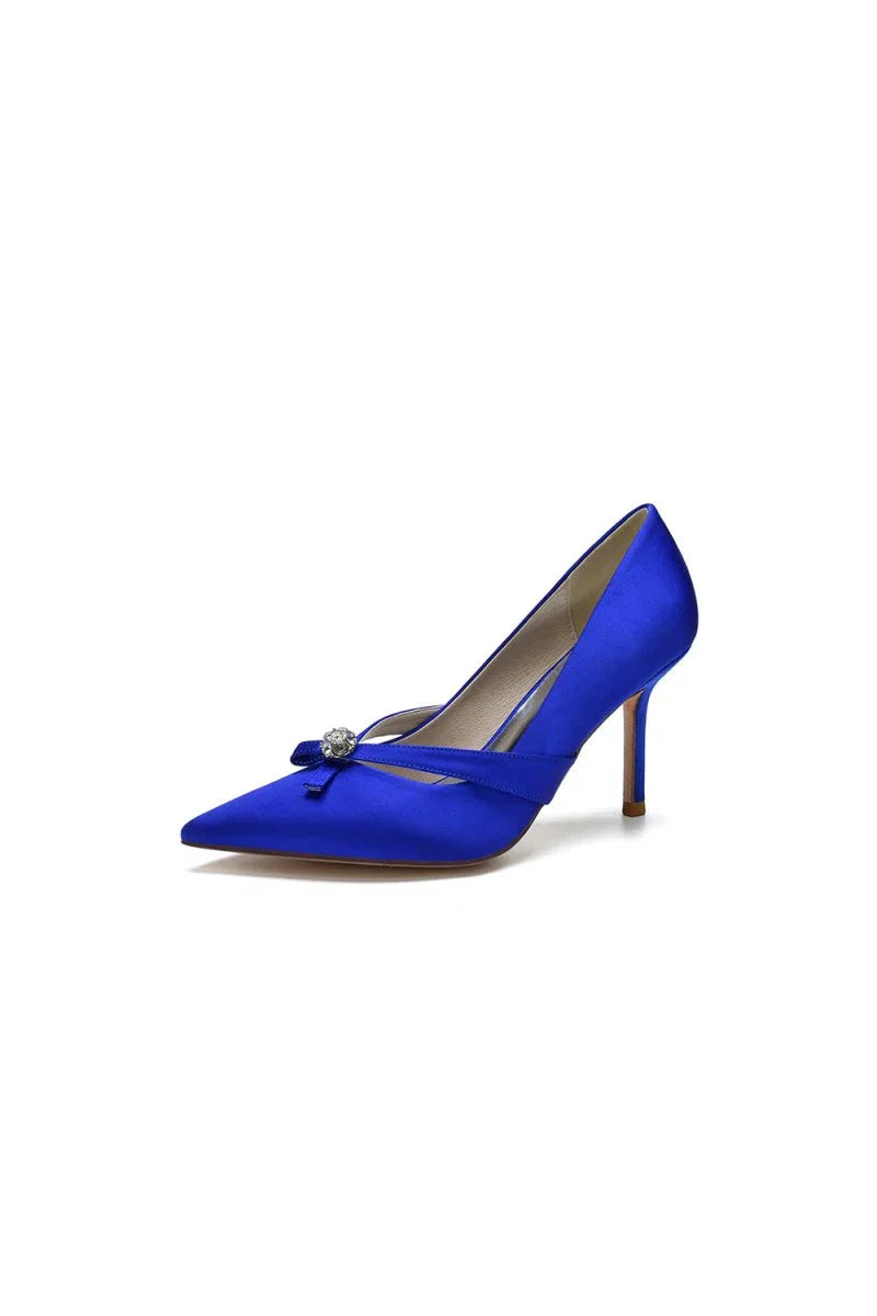 Crystal Bow Tie Pointed Toe High Heels