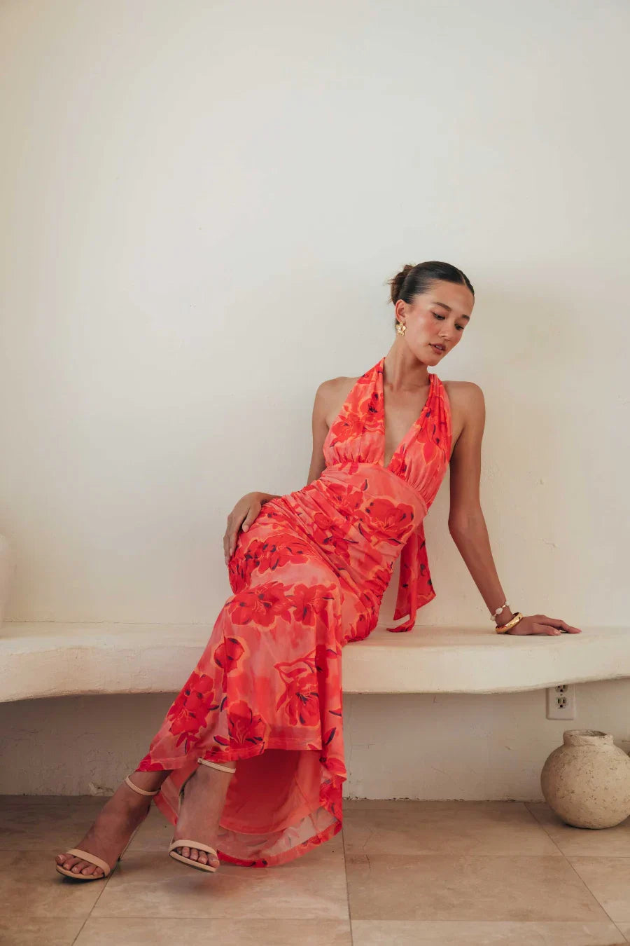 Havana Floral Halter Maxi Dress