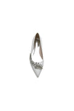 Glitter Pointed Toe Rhinestone Slip on Low Heels