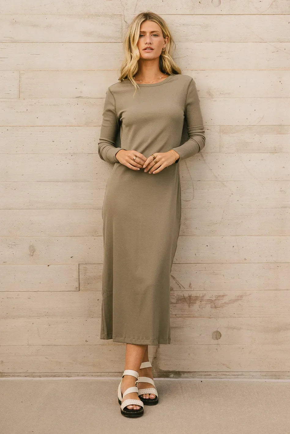 Hollis Ribbed Dress in Olive FINAL SALE