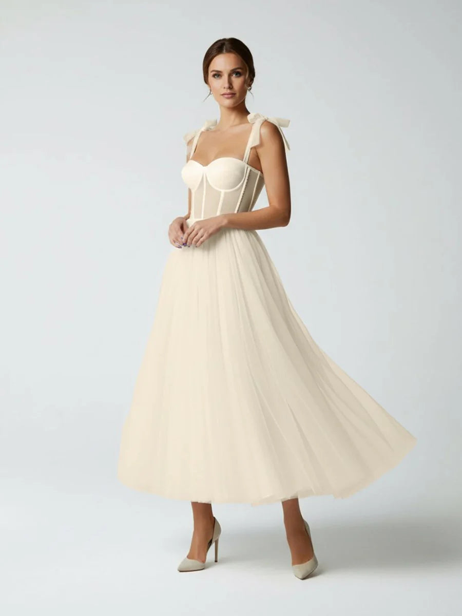 Sex Short White Wedding Dresses With Tulle Tea Length