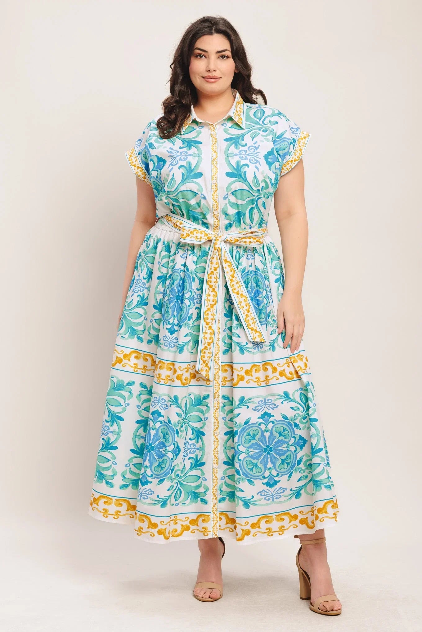 BLUE REGALIA MIDI DRESS