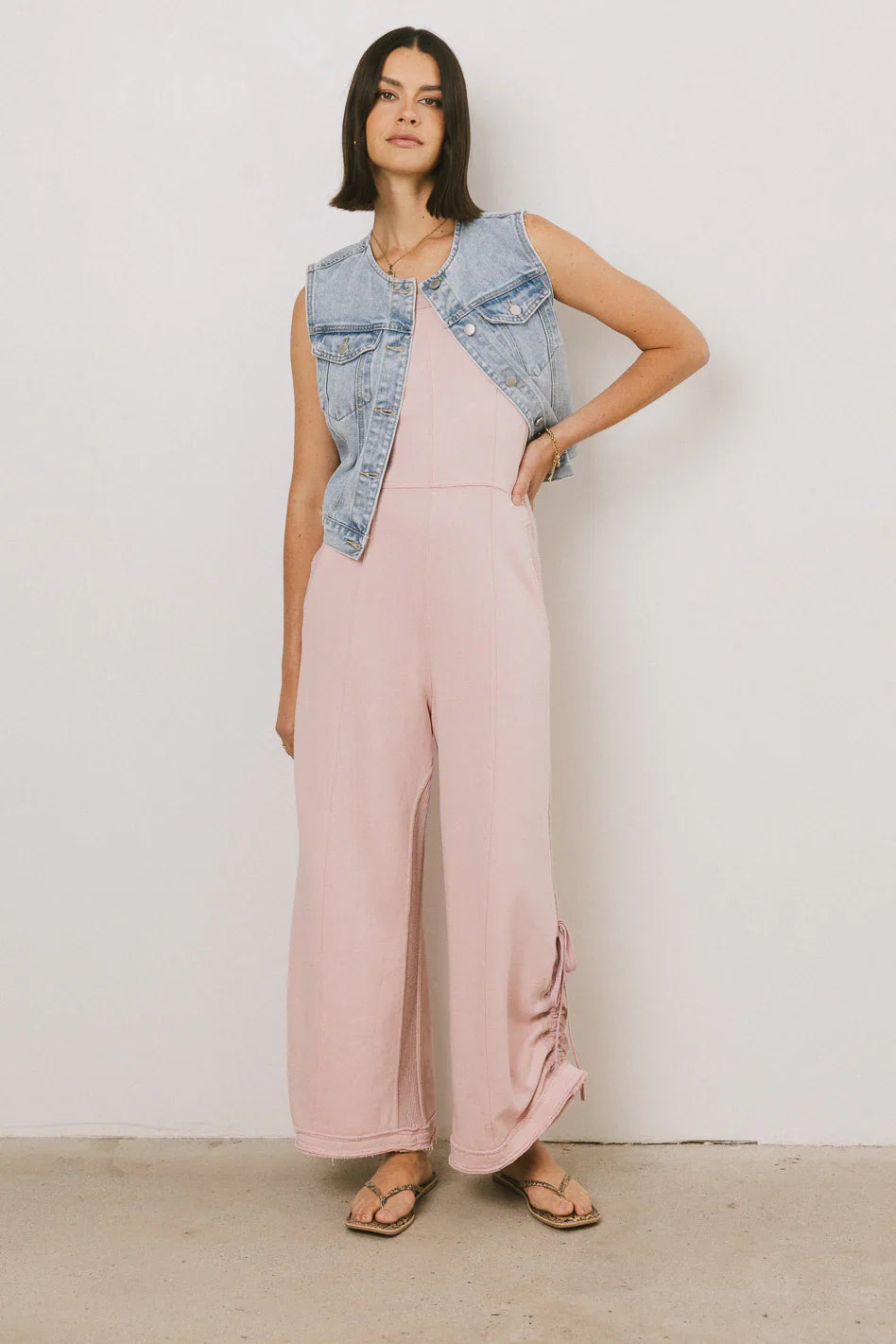 Tristan Knit Jumpsuit in Pink FINAL SALE