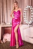 Julianne Gown Luxe Satin Rhinestone Studded Dress