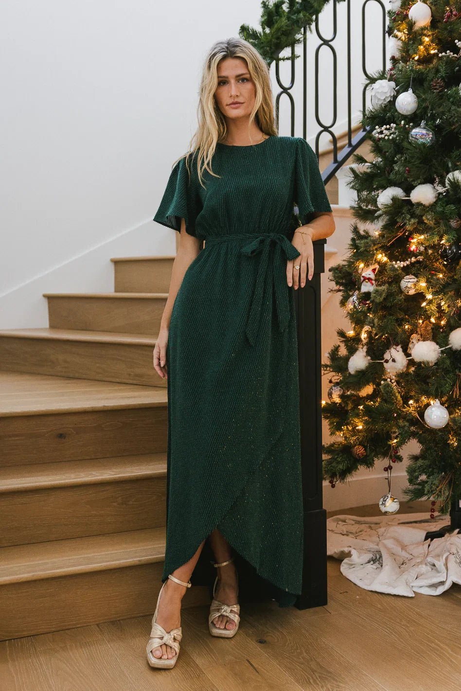 Lyanna Sparkle Maxi Dress in Teal FINAL SALE