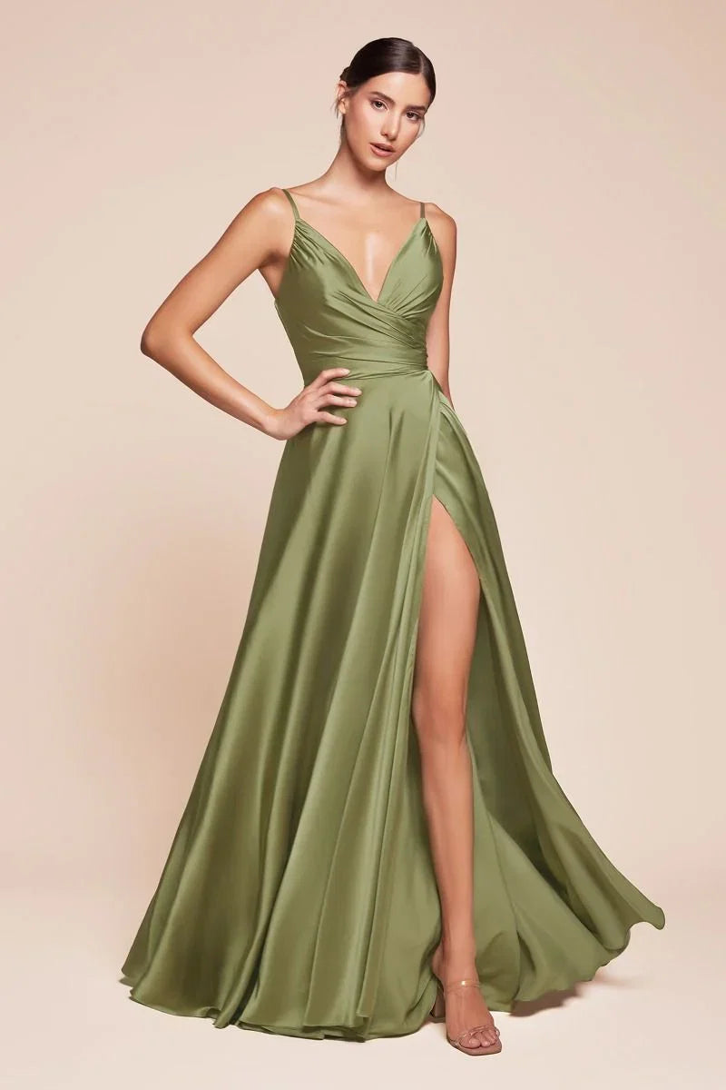 ERICA GOWN SOFT SATIN A LINE DRESS