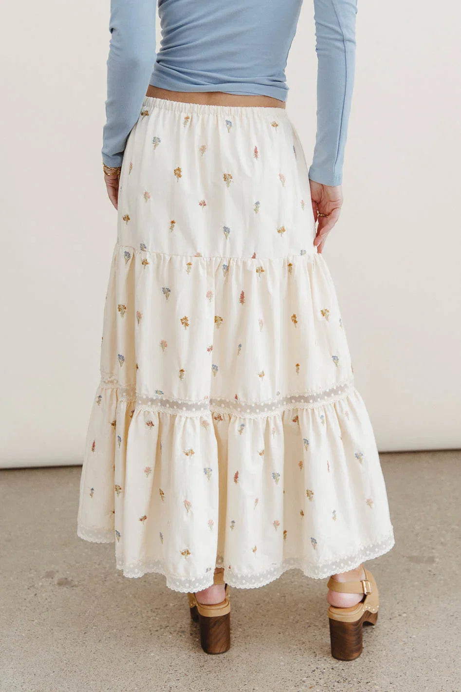 Sicilie Embroidered Floral Skirt FINAL SALE