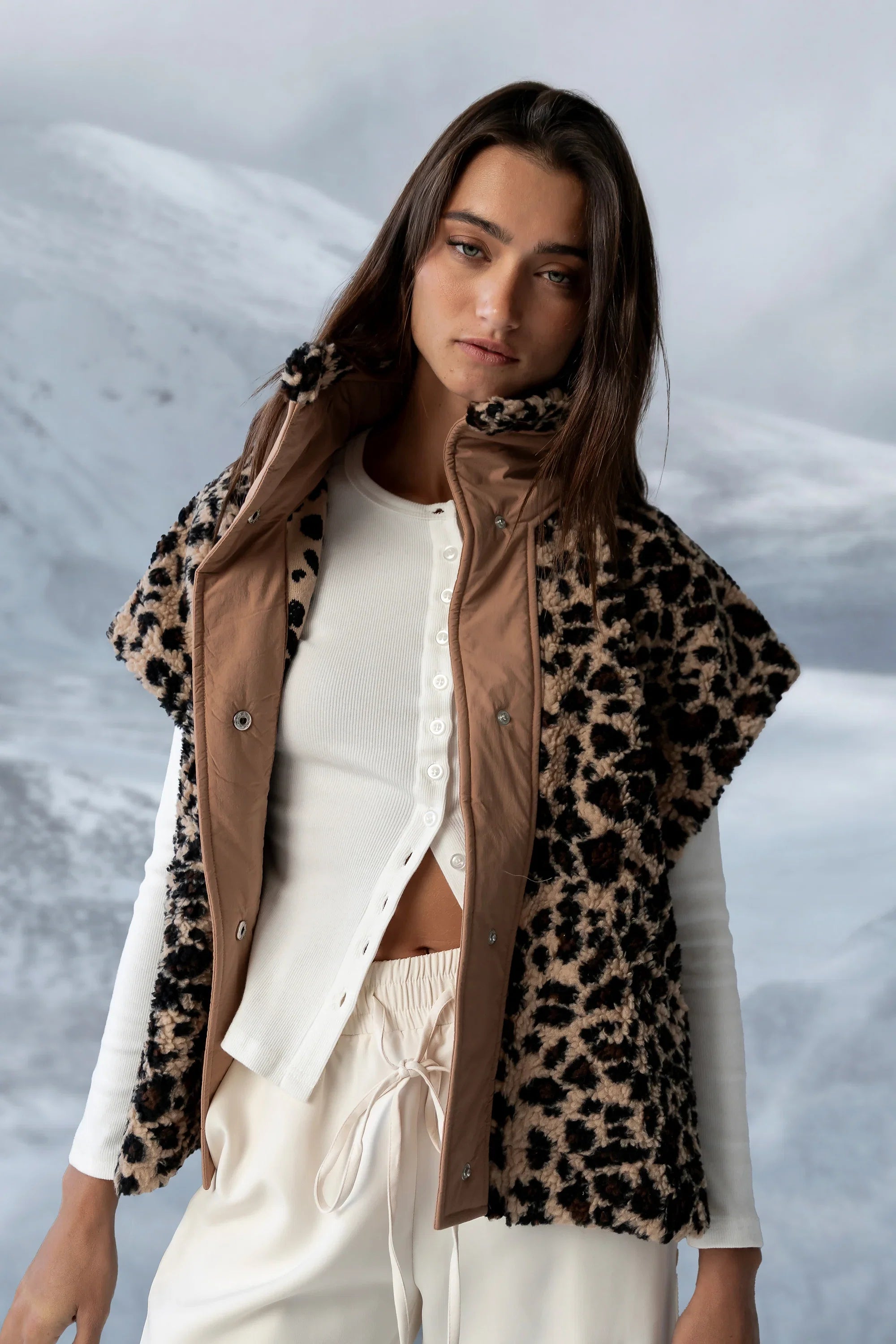 Pennie Leopard Sherpa Vest FINAL SALE
