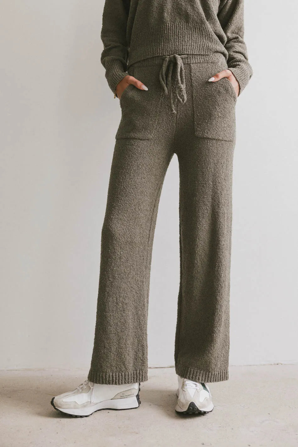 Breck Knit Pants in Olive FINAL SALE
