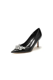 Shiny High Heels with Crystal Embellishments