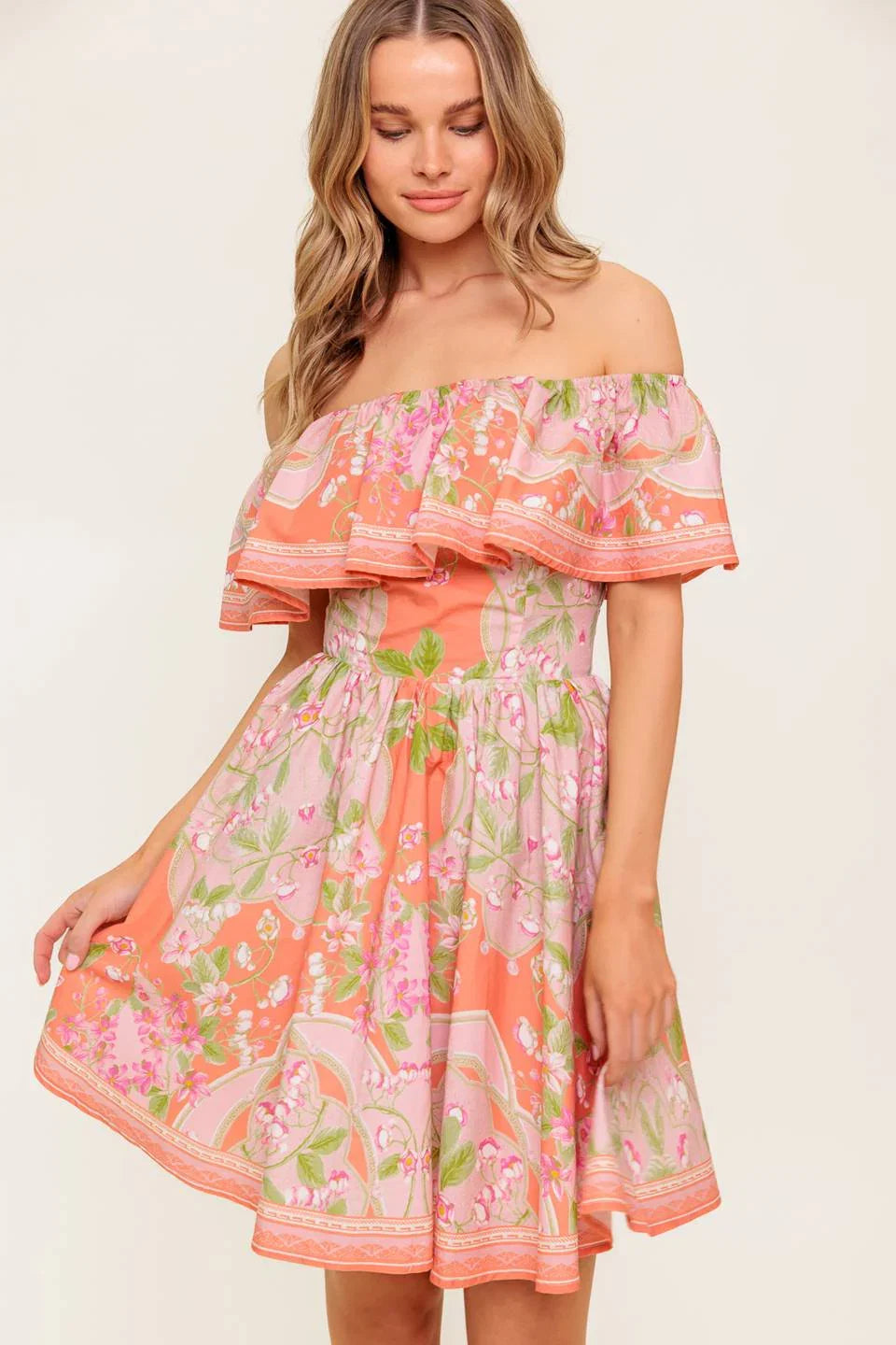 RAE MINI DRESS CORAL