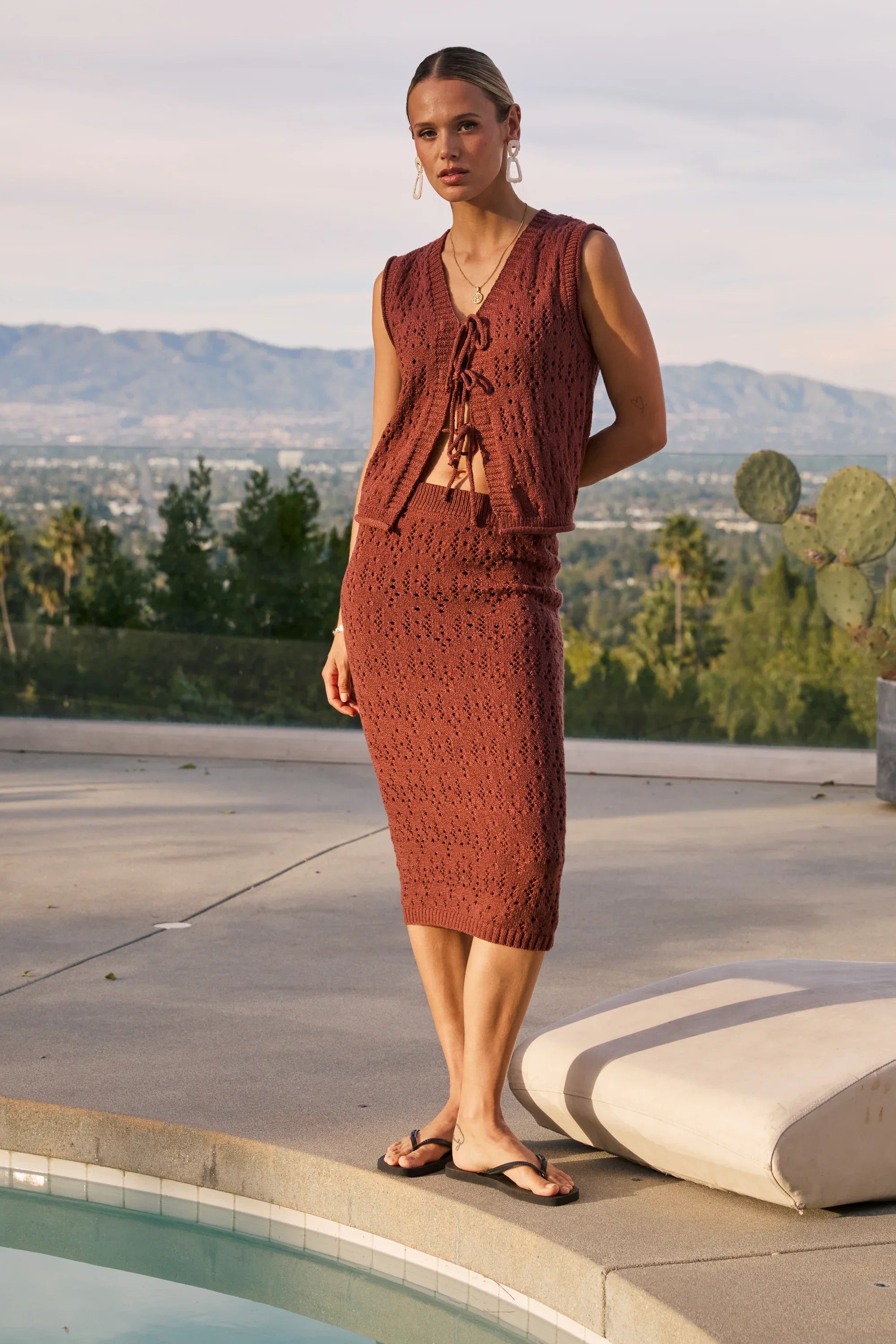 Joana Knit Skirt in Marsala
