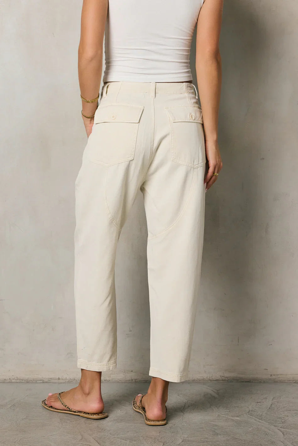 Rosie Tencel Loose Pants in Beige FINAL SALE