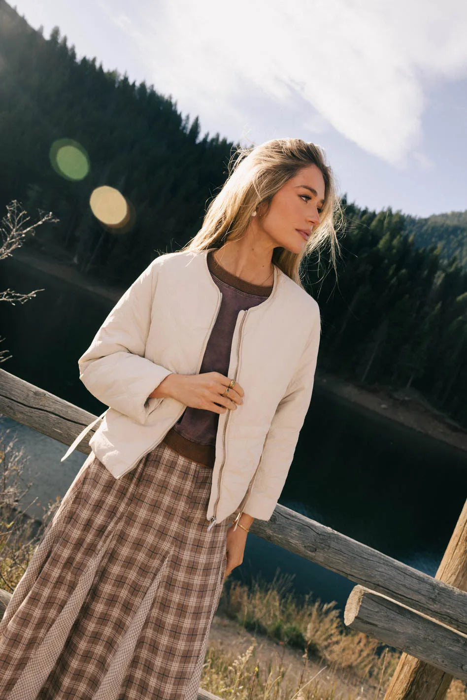 Zola Quilted Jacket in Bone FINAL SALE