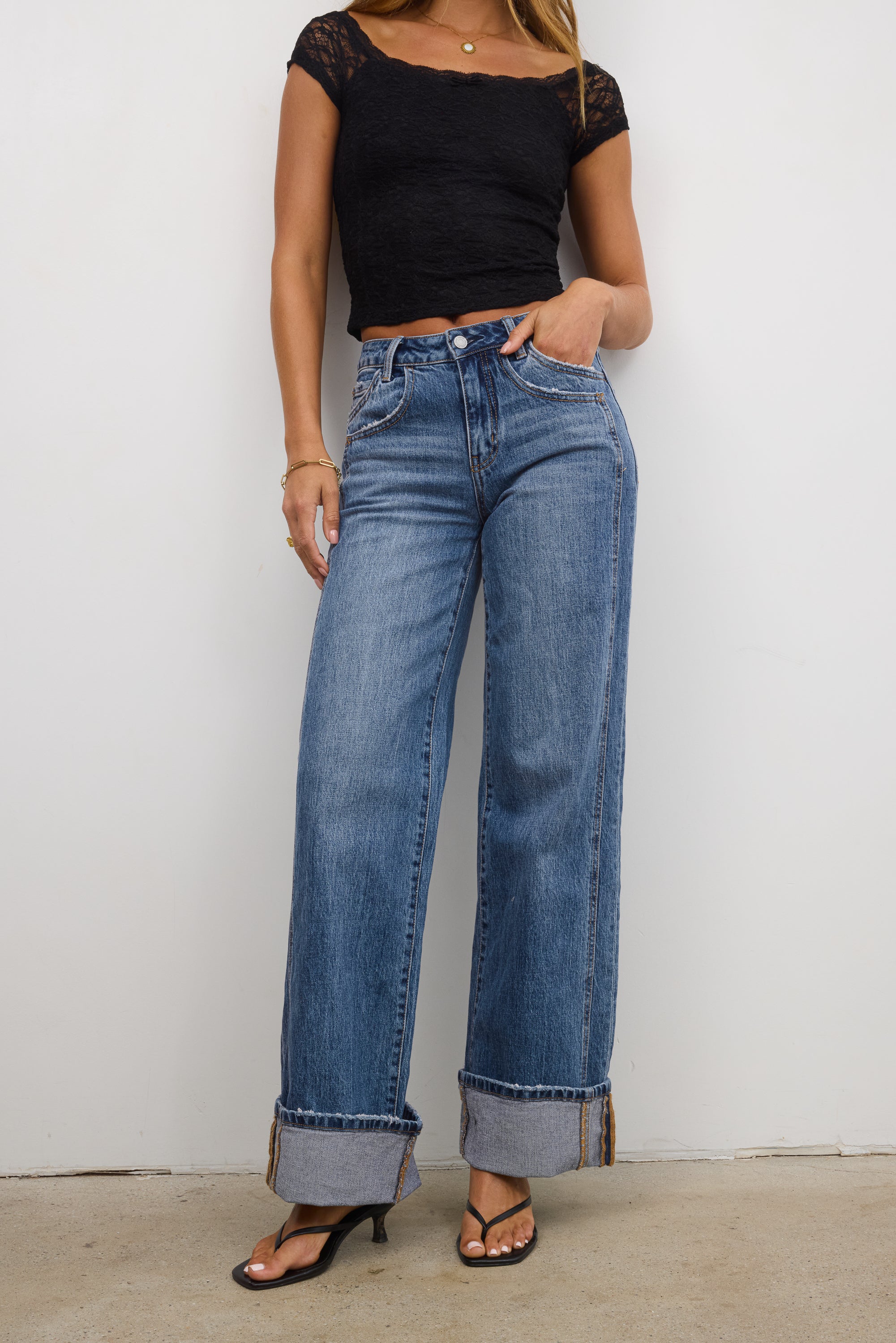 Kyla Cuffed Baggy Jeans FINAL SALE
