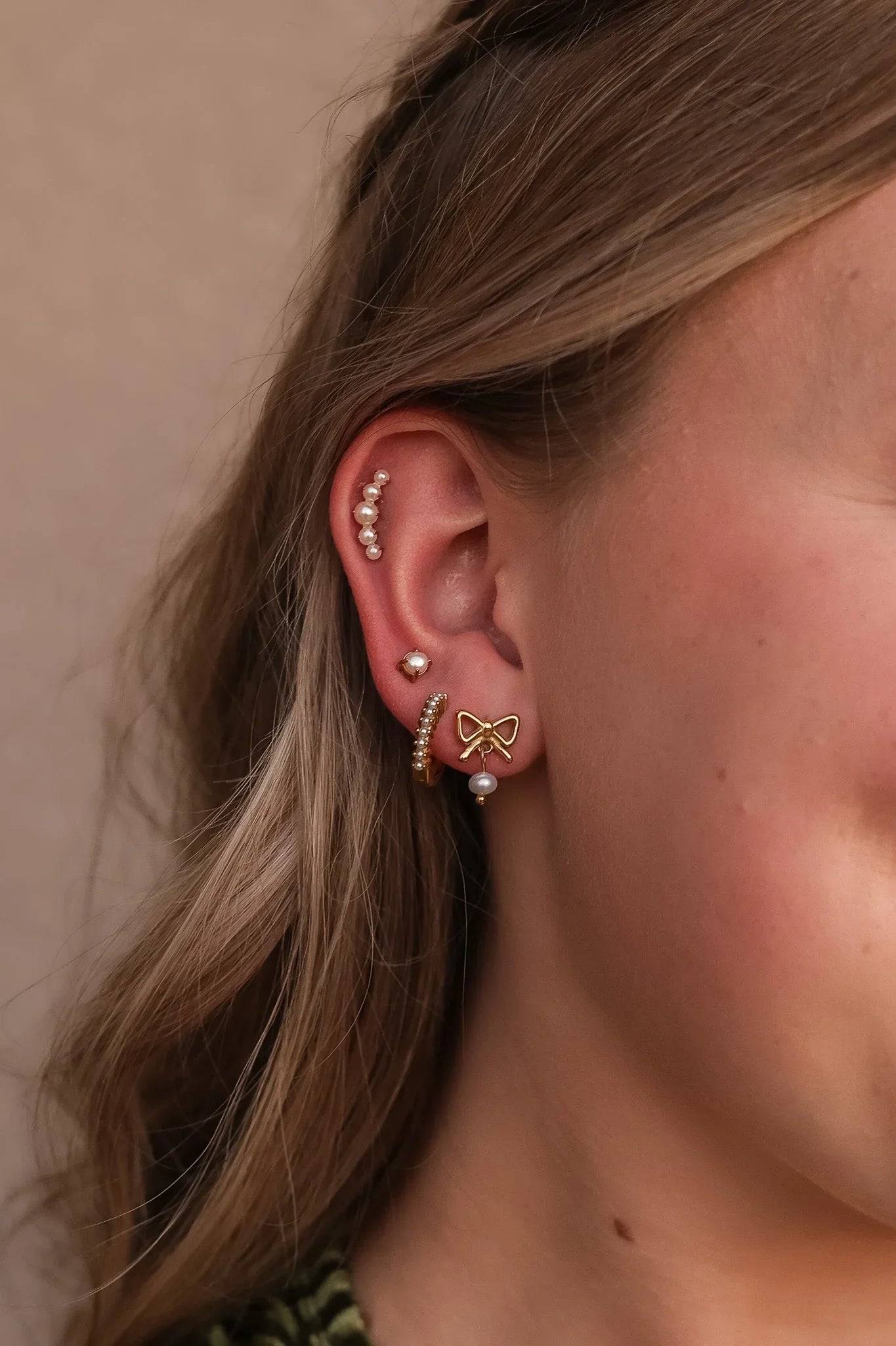 Jane Bow Pearl Drop Earring