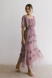 Eugena Ruffled Maxi Dress in Lavender FINAL SALE