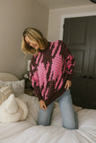 Felicity Abstract Sweater in Pink FINAL SALE