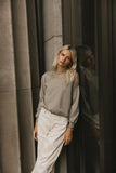 Sandry Tulle Crewneck in Olive FINAL SALE