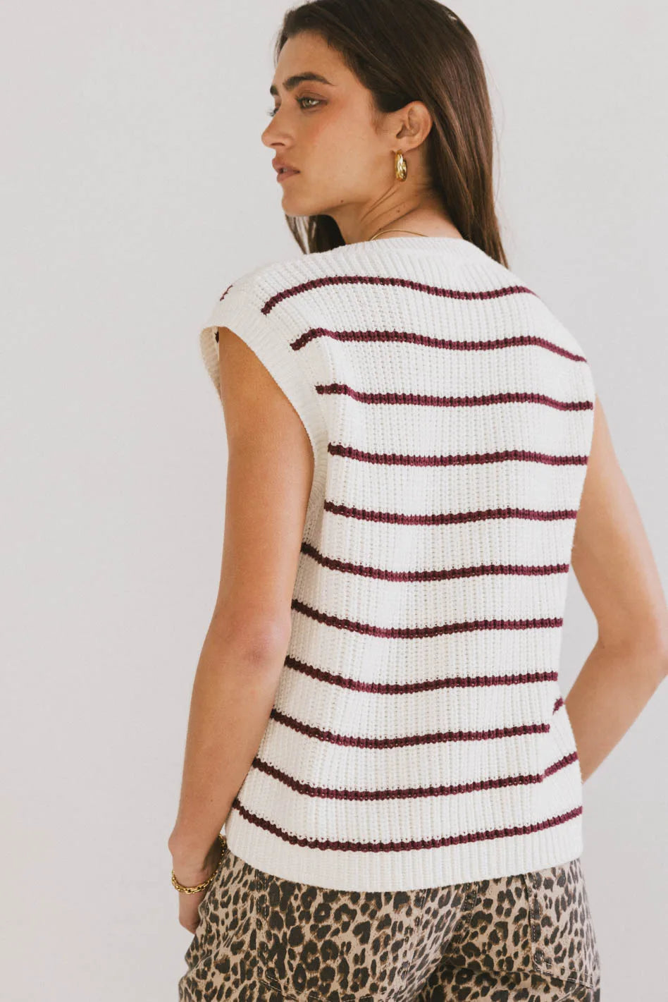 Ashen Sweater Vest in Burgundy FINAL SALE