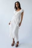 Quinton Ruffle Maxi Dress in Cream