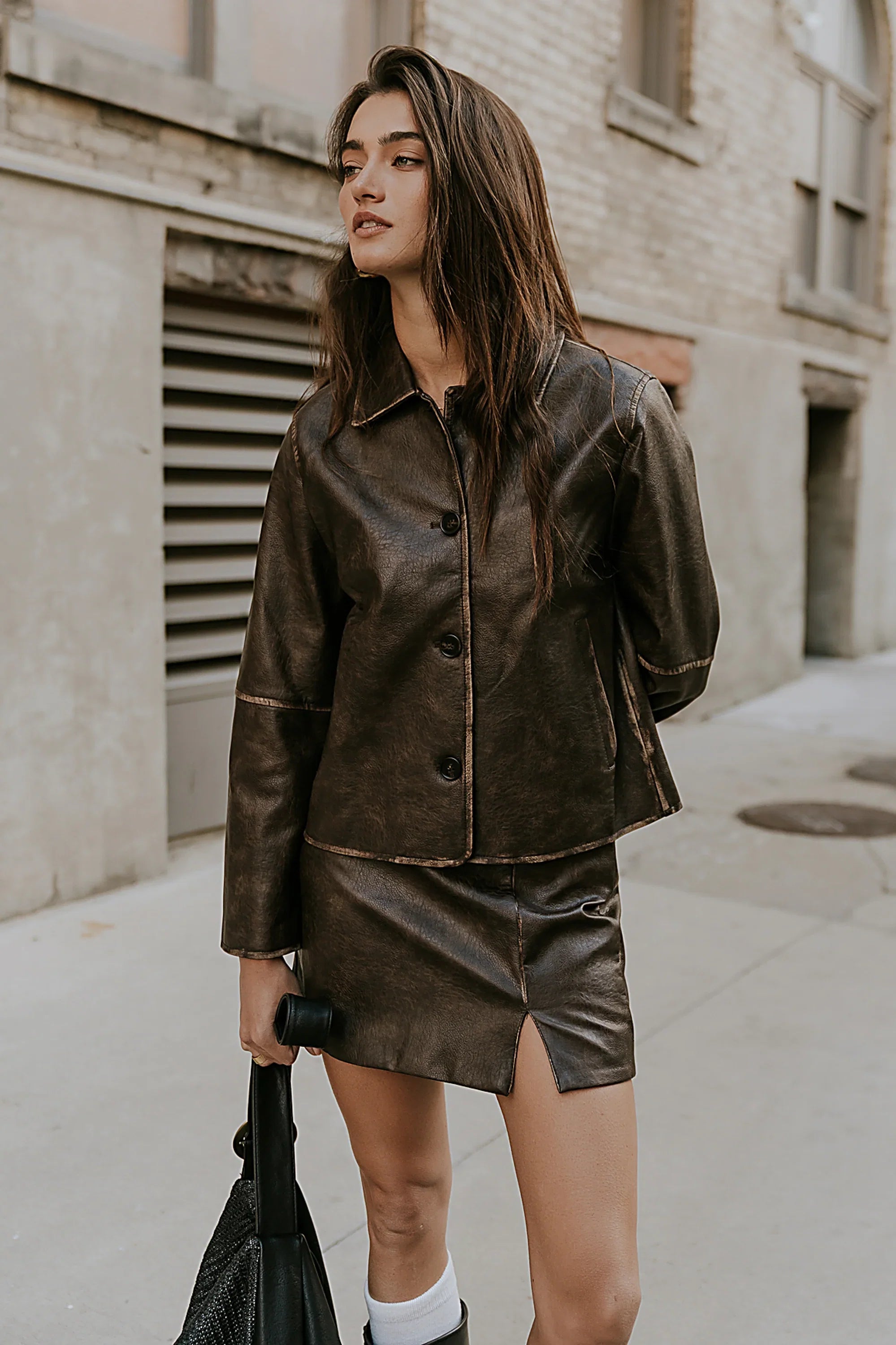 Kelsey Vegan Leather Mini Skirt