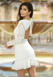 Medindie Dress White Lace Open Back Dress