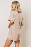 Lynn Relaxed Romper in Taupe FINAL SALE