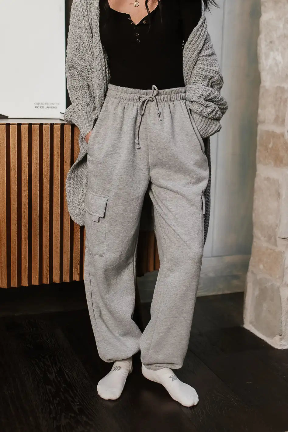 Joanna Cargo Sweatpants in Grey FINAL SALE