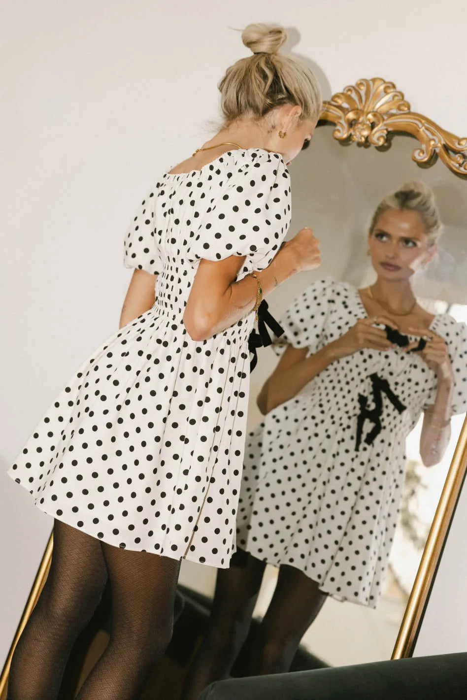 The Velveteen Bow Mini Dress FINAL SALE