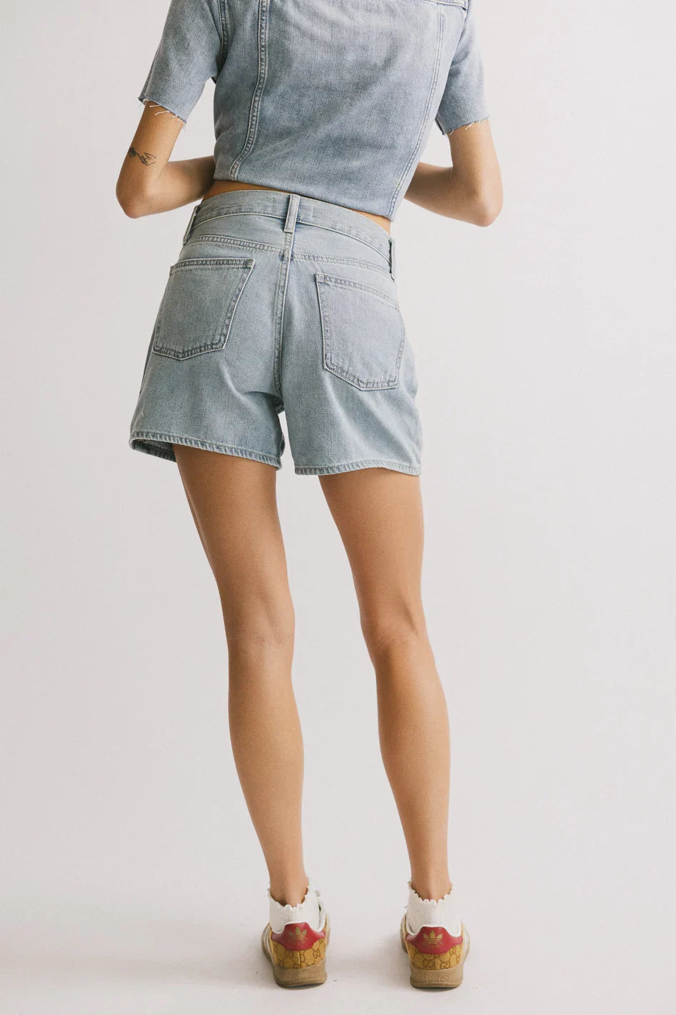 Pryia Denim Shorts in Light Wash FINAL SALE