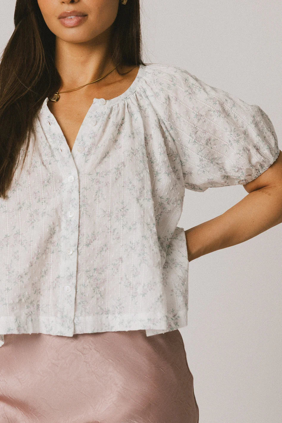 Peni Floral Blouse in Lavender FINAL SALE