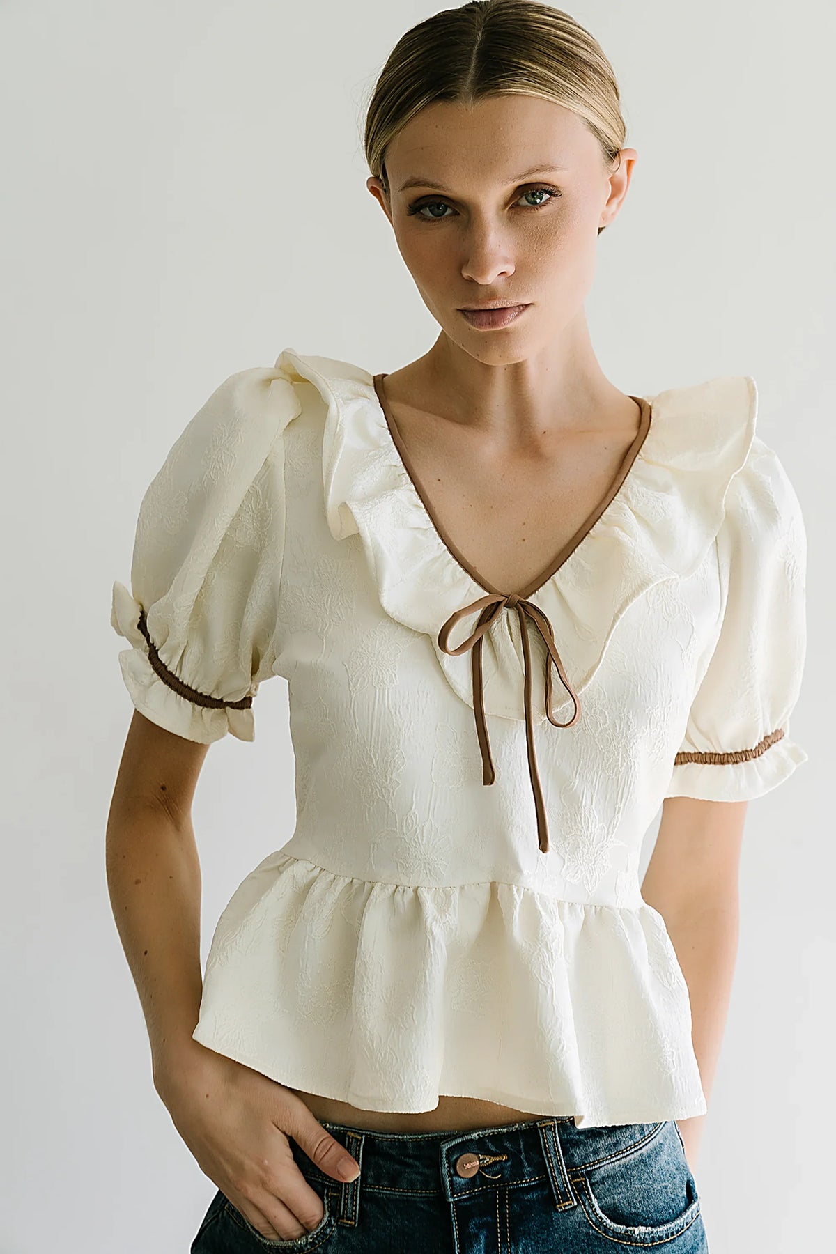 Jozie Contrast Blouse FINAL SALE