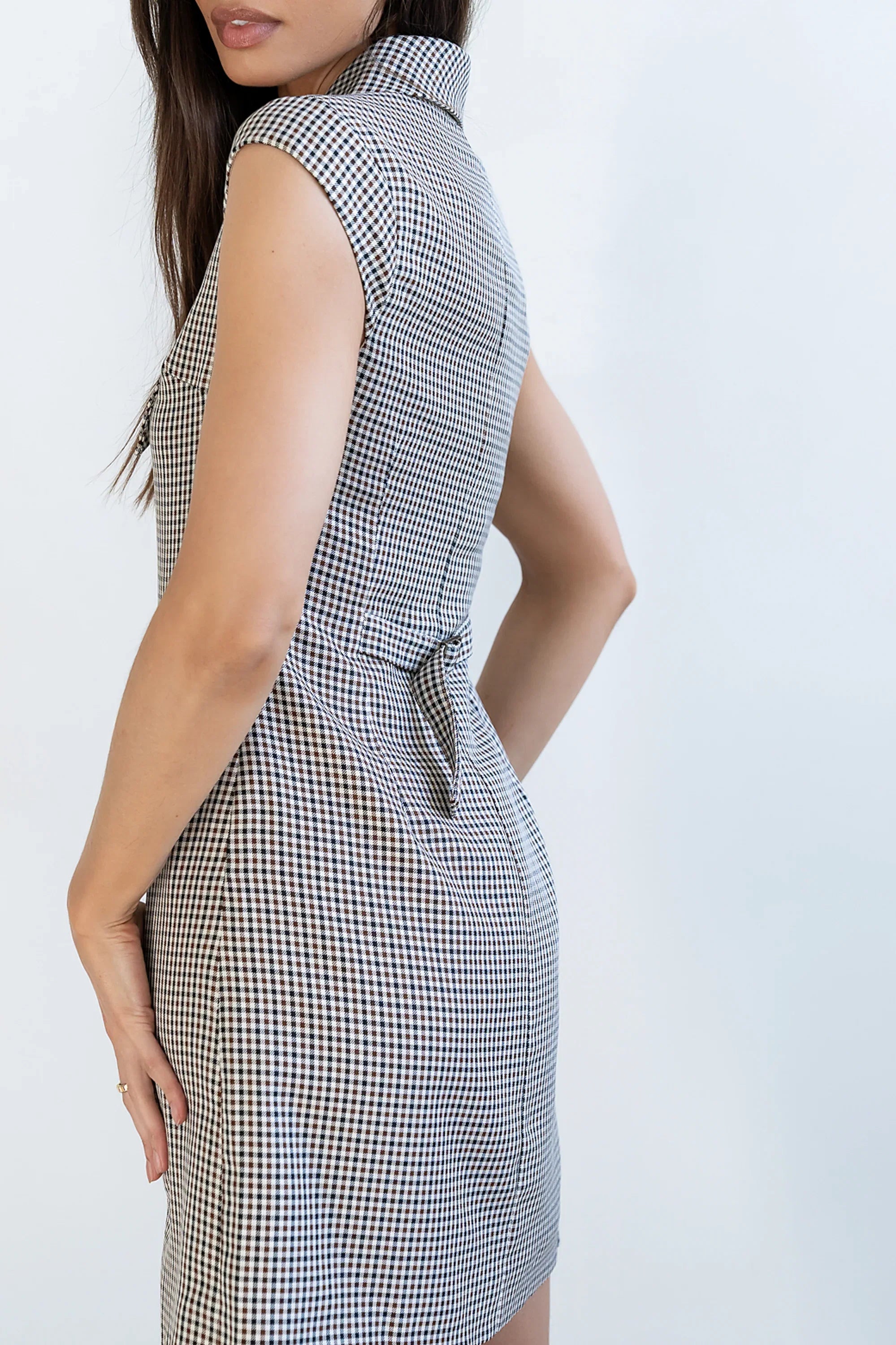 Mckenna Plaid Mini Dress in Burgundy