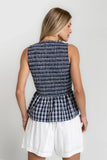 Peggy Gingham Smocked Tank
